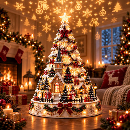 🏆 60,000+ Sold -🎄Christmas Village Projection Centerpiece – 4 Themed Villages