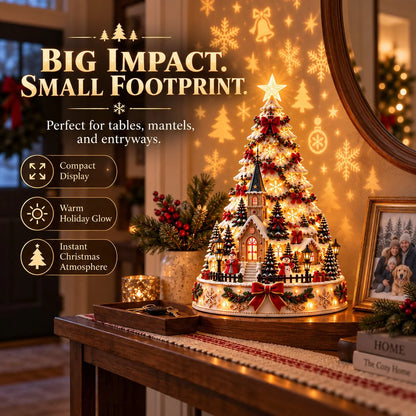 🏆 60,000+ Sold -🎄Christmas Village Projection Centerpiece – 4 Themed Villages