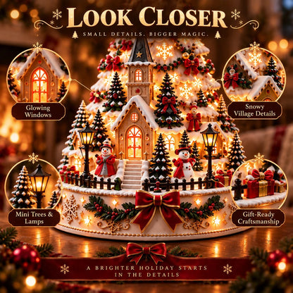 🏆 60,000+ Sold -🎄Christmas Village Projection Centerpiece – 4 Themed Villages