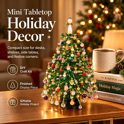 🎄Handmade Elegant Beaded Mini Christmas Tree✨ Collectible Premium Holiday Decor Kit