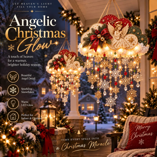 🪽✨ Christmas Angel Cloud Light — Magical Hanging Holiday Décor