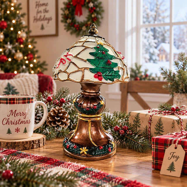 🎄 Hand-Painted Christmas Table Lamp