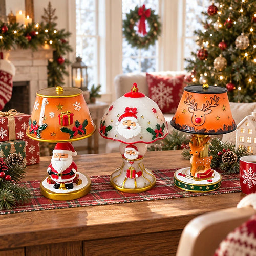 🎄 Hand-Painted Christmas Table Lamp