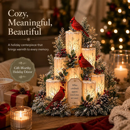 Cardinal Memorial LED Candle Centerpiece