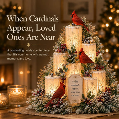 Cardinal Memorial LED Candle Centerpiece