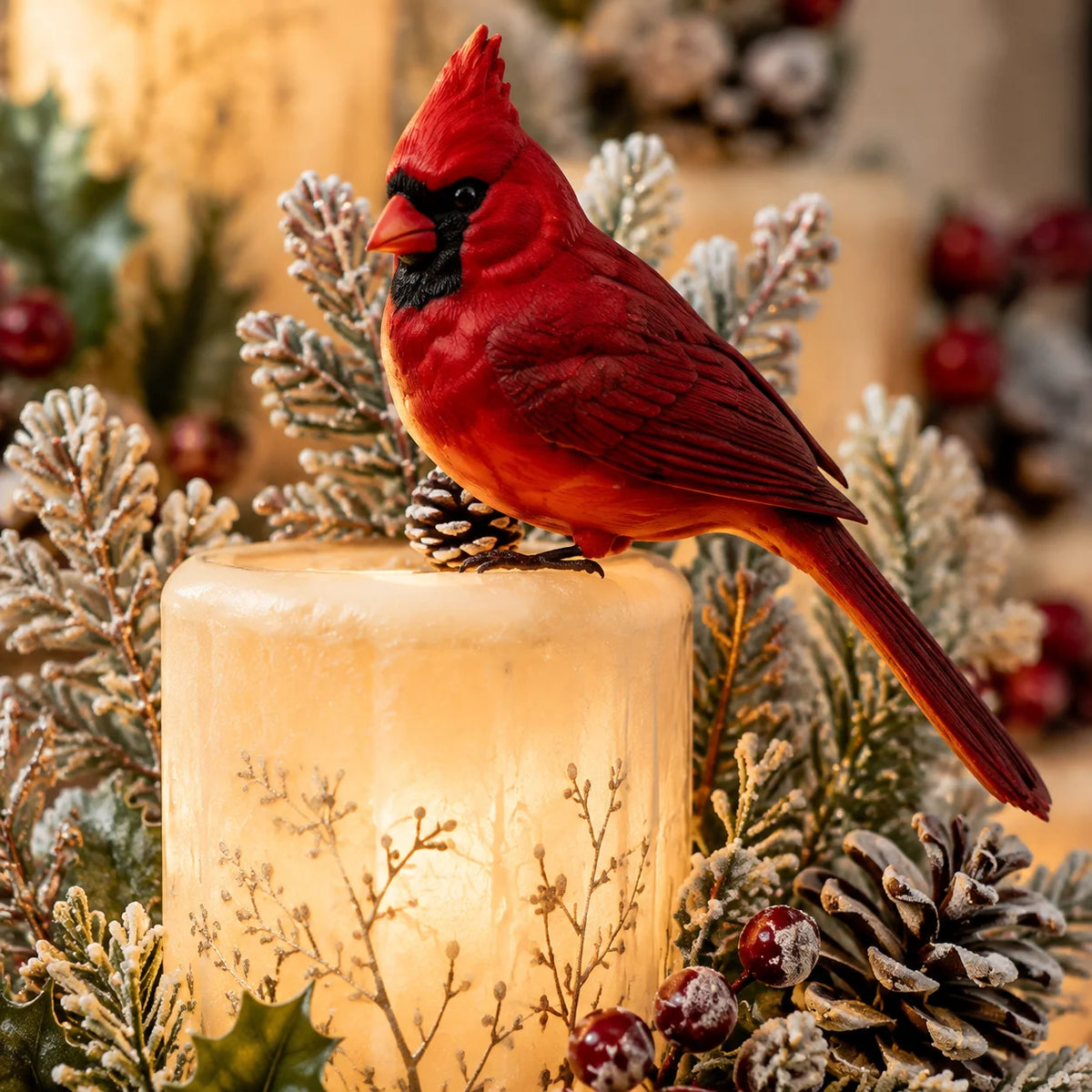 Cardinal Memorial LED Candle Centerpiece