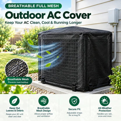 ❄️ Heavy-Duty Mesh AC Cover — Reliable Outdoor Protection in Every Season