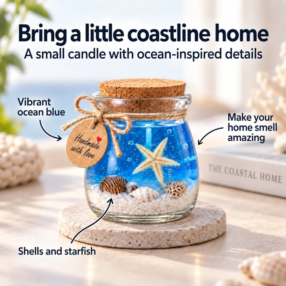 🪸 Ocean Serenity Candle 🐚 | Coastal-Inspired Decorative Candle