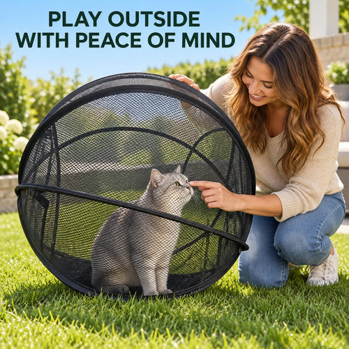 🐈 Indoor Outdoor Cat Haven – Lightweight Pop-Up Mesh Enclosure
