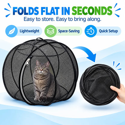 🐱🌿Pop Up cat Playpen -Portable Qutdoor cat Enclosure with Breathable Mesh