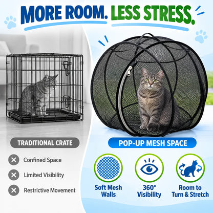 🐱🌿Pop Up cat Playpen -Portable Qutdoor cat Enclosure with Breathable Mesh