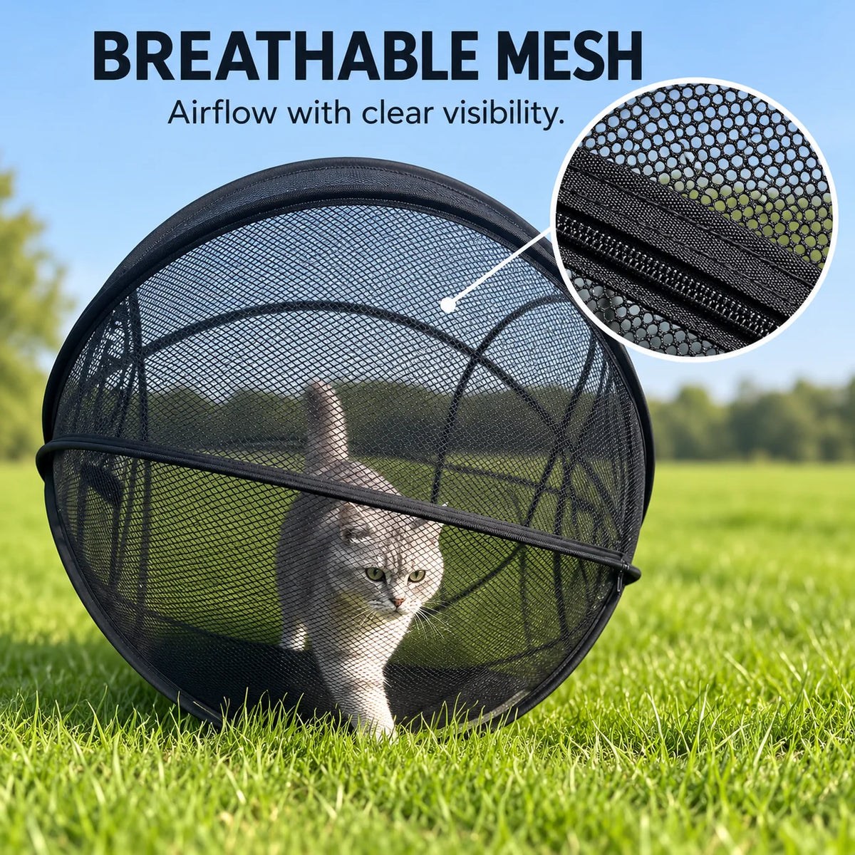 🐱🌿Pop Up cat Playpen -Portable Qutdoor cat Enclosure with Breathable Mesh