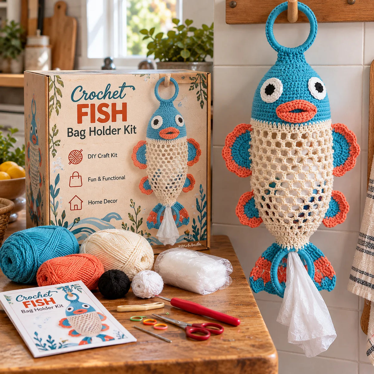 🧶🐻Crochet Animal Bag Holder Diy Kit – Cute & Functional Hanging Storage Craft Kit👜✨