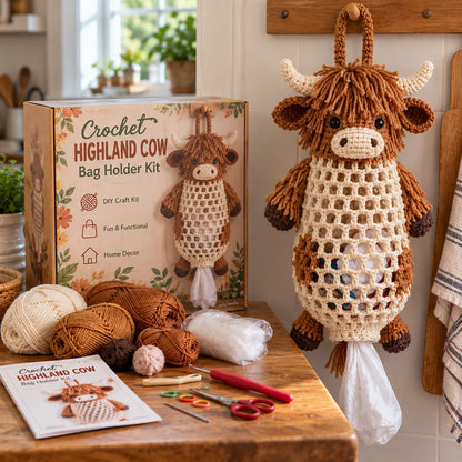 🧶🐻Crochet Animal Bag Holder Diy Kit – Cute & Functional Hanging Storage Craft Kit👜✨
