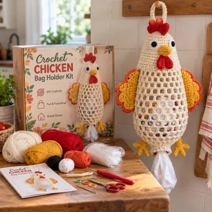 🧶🐻Crochet Animal Bag Holder Diy Kit – Cute & Functional Hanging Storage Craft Kit👜✨