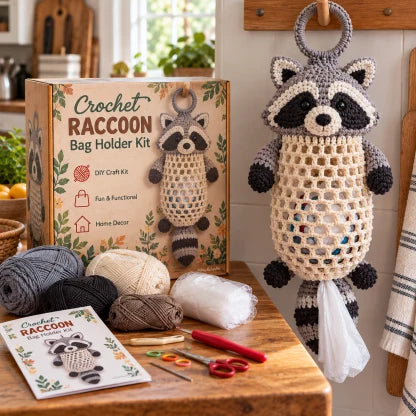🧶🐻Crochet Animal Bag Holder Diy Kit – Cute & Functional Hanging Storage Craft Kit👜✨