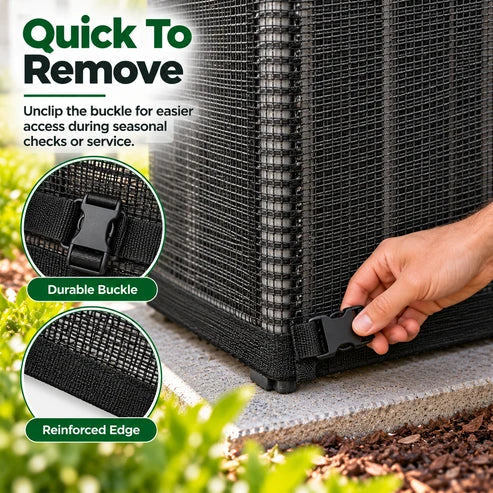 ❄️ Heavy-Duty Mesh AC Cover — Reliable Outdoor Protection in Every Season