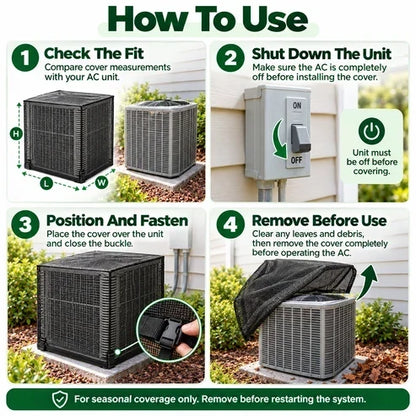 ❄️ Heavy-Duty Mesh AC Cover — Reliable Outdoor Protection in Every Season