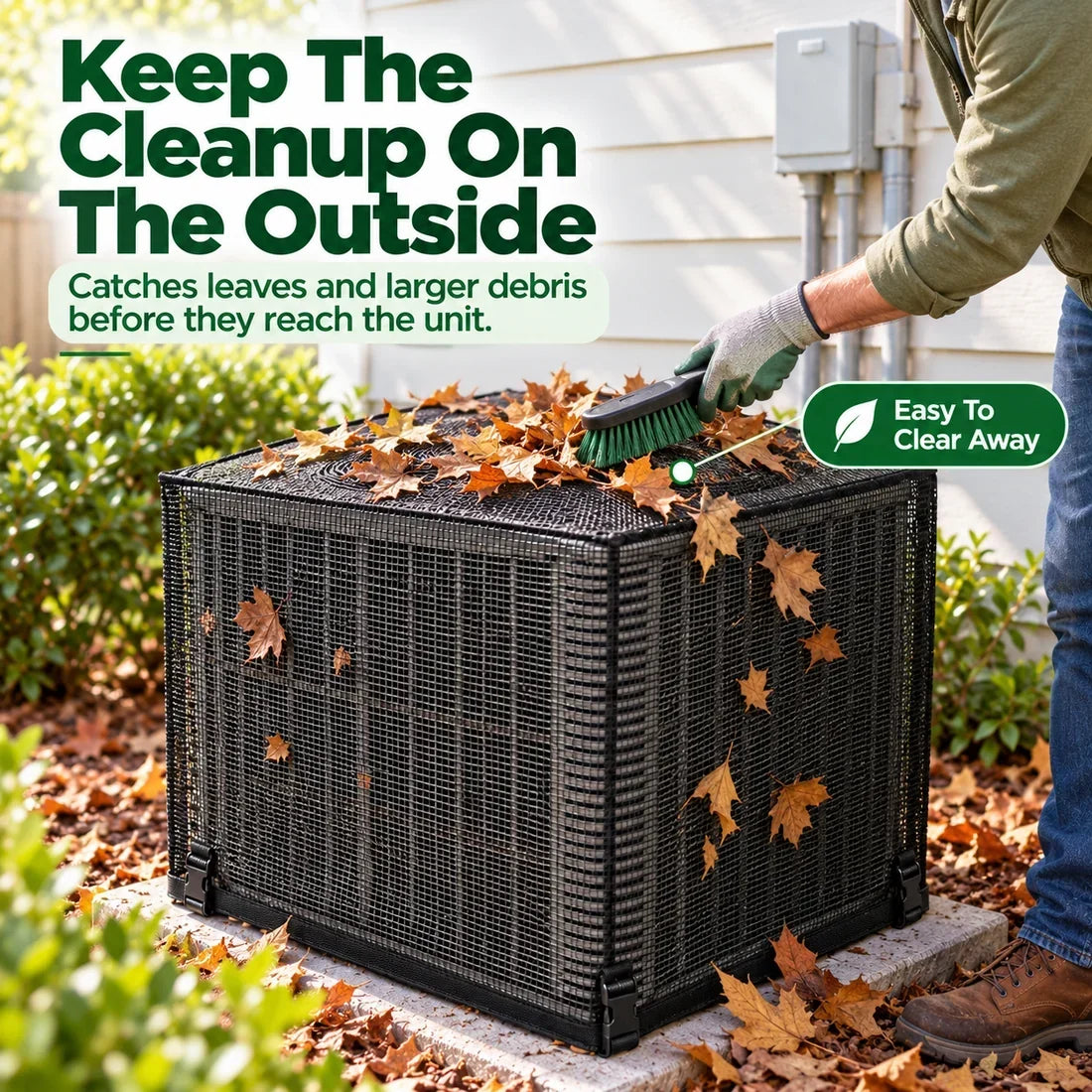 ❄️ Heavy-Duty Mesh AC Cover — Reliable Outdoor Protection in Every Season