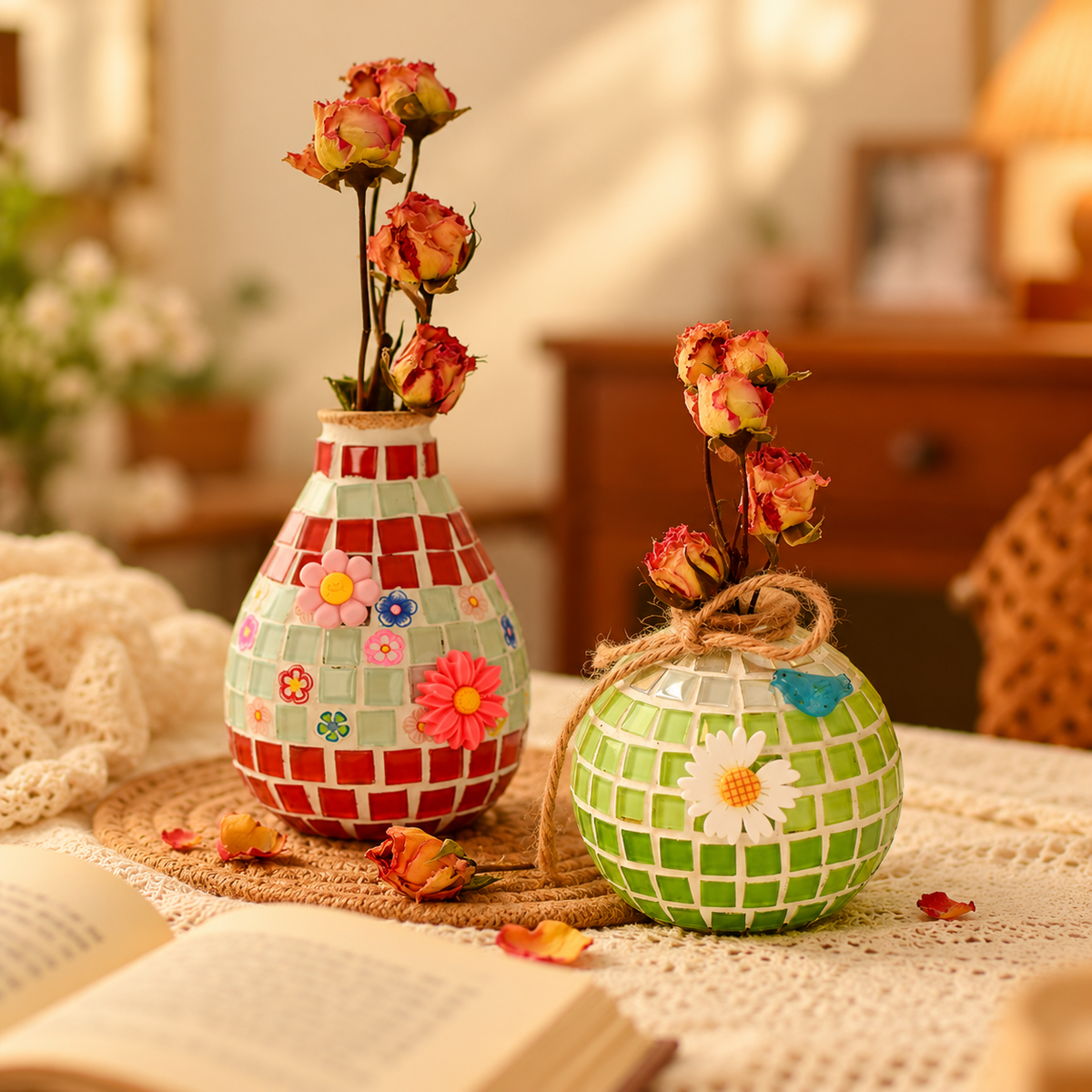 🎨 DIY Mosaic Vase Kit – Create Your Own Colorful Handmade Vase