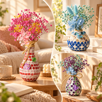 🎨 DIY Mosaic Vase Kit – Create Your Own Colorful Handmade Vase