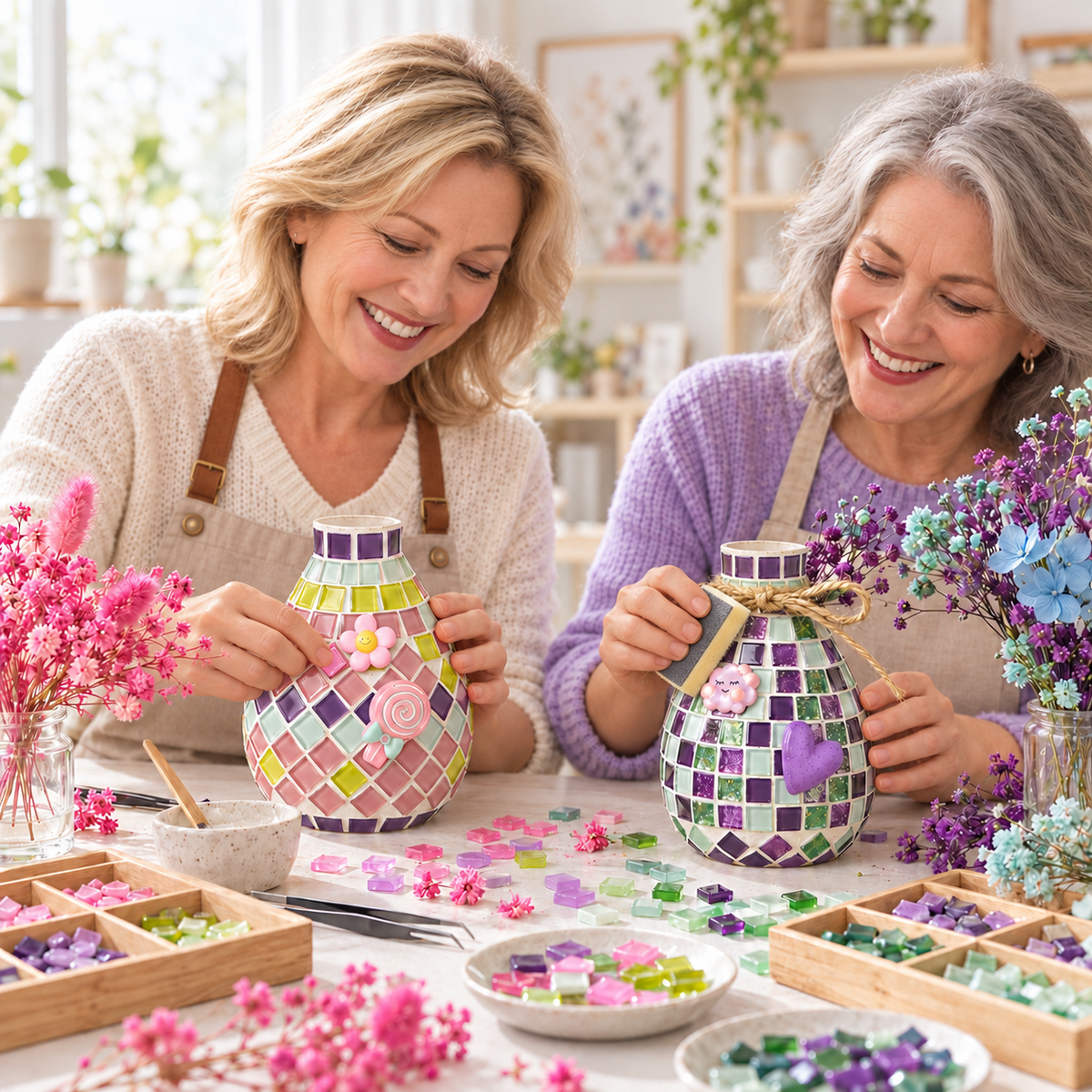 🎨 DIY Mosaic Vase Kit – Create Your Own Colorful Handmade Vase
