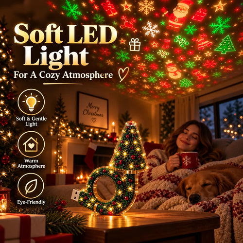 🎁🌟 Christmas Projection Lamp — 6 Festive Designs in One Light