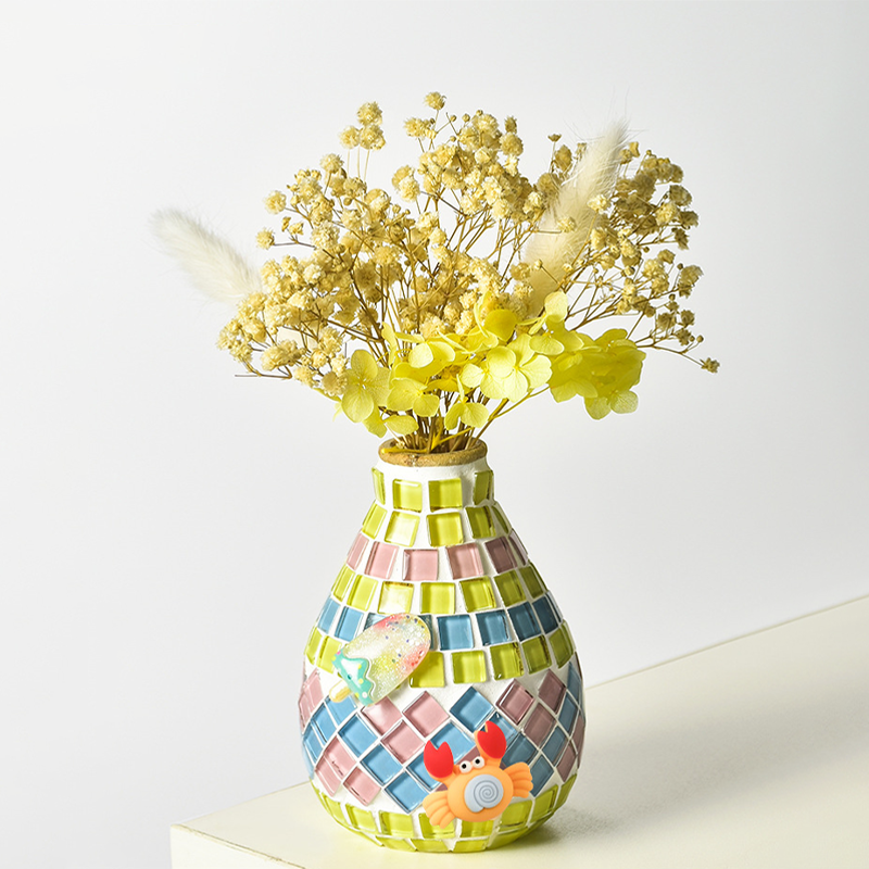🎨 DIY Mosaic Vase Kit – Create Your Own Colorful Handmade Vase