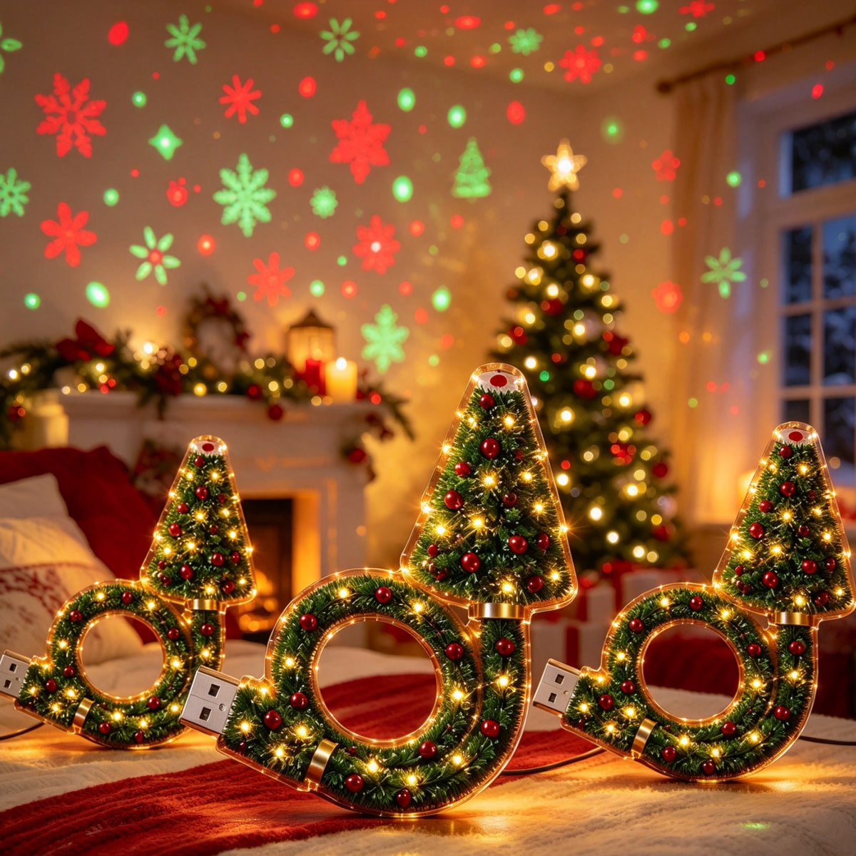 🎁🌟 Christmas Projection Lamp — 6 Festive Designs in One Light