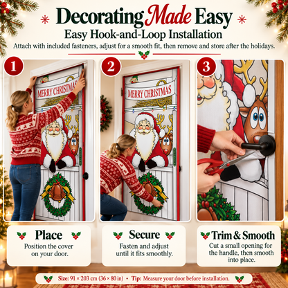 🎄🎅 Christmas Door Cover – Instant Holiday Cheer!