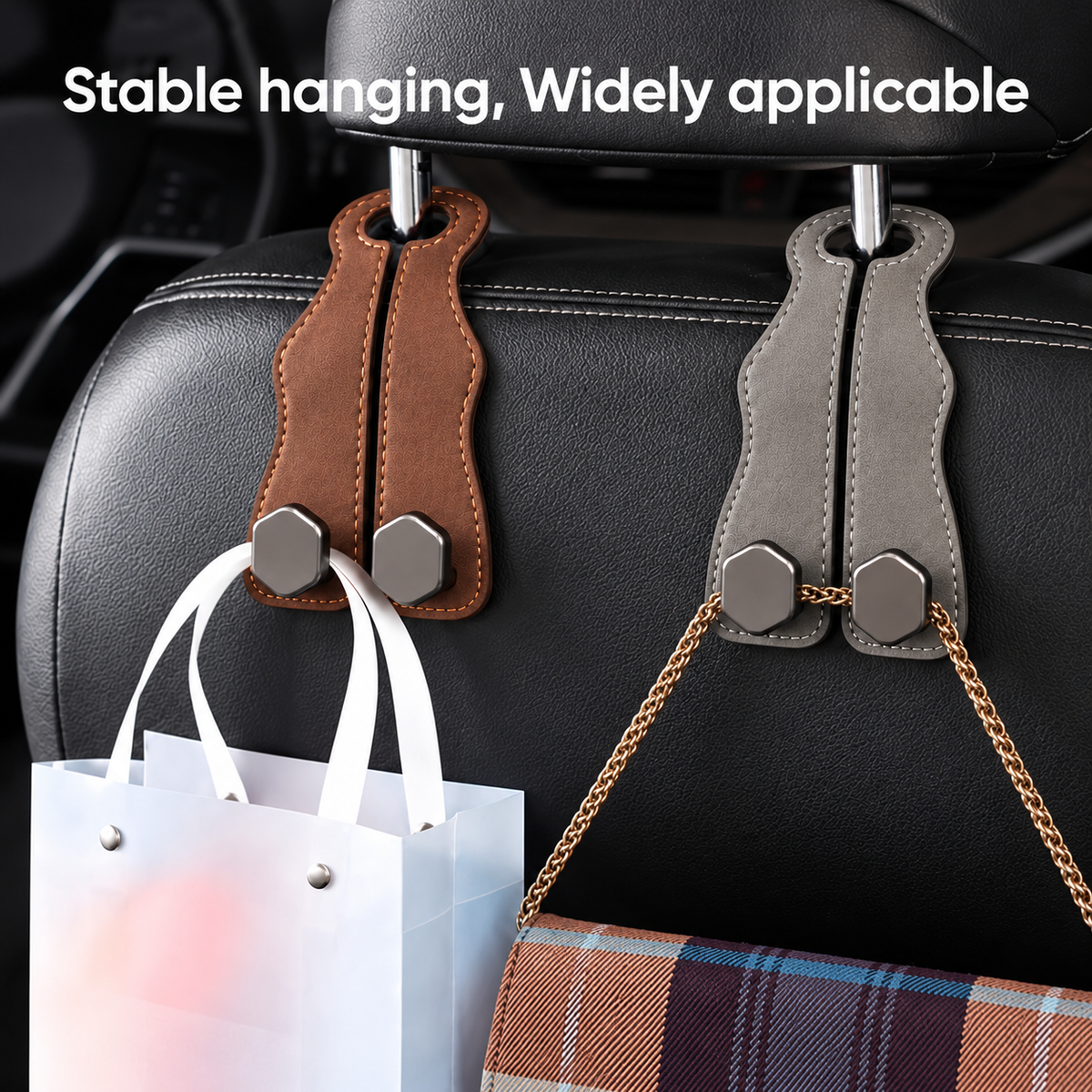 Suede Leather Car Seat Hook