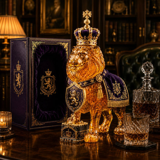 👑 87th Anniversary Royal Lion Whiskey Bottle 🦁 Regal Collector's Gift