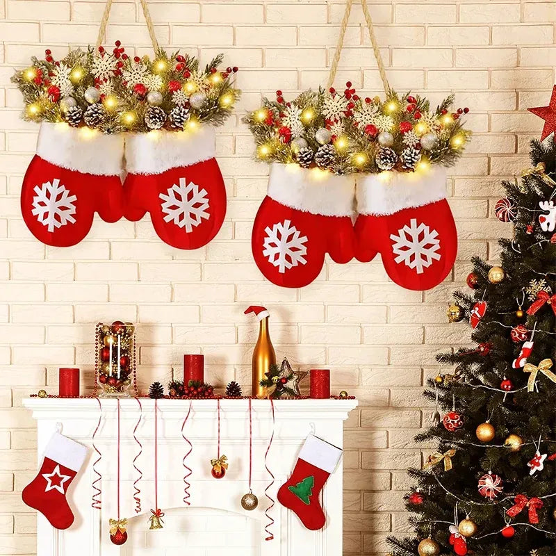 🎅 Flashing Christmas Glove Wreath · Create a warm and cosy Christmas atmosphere