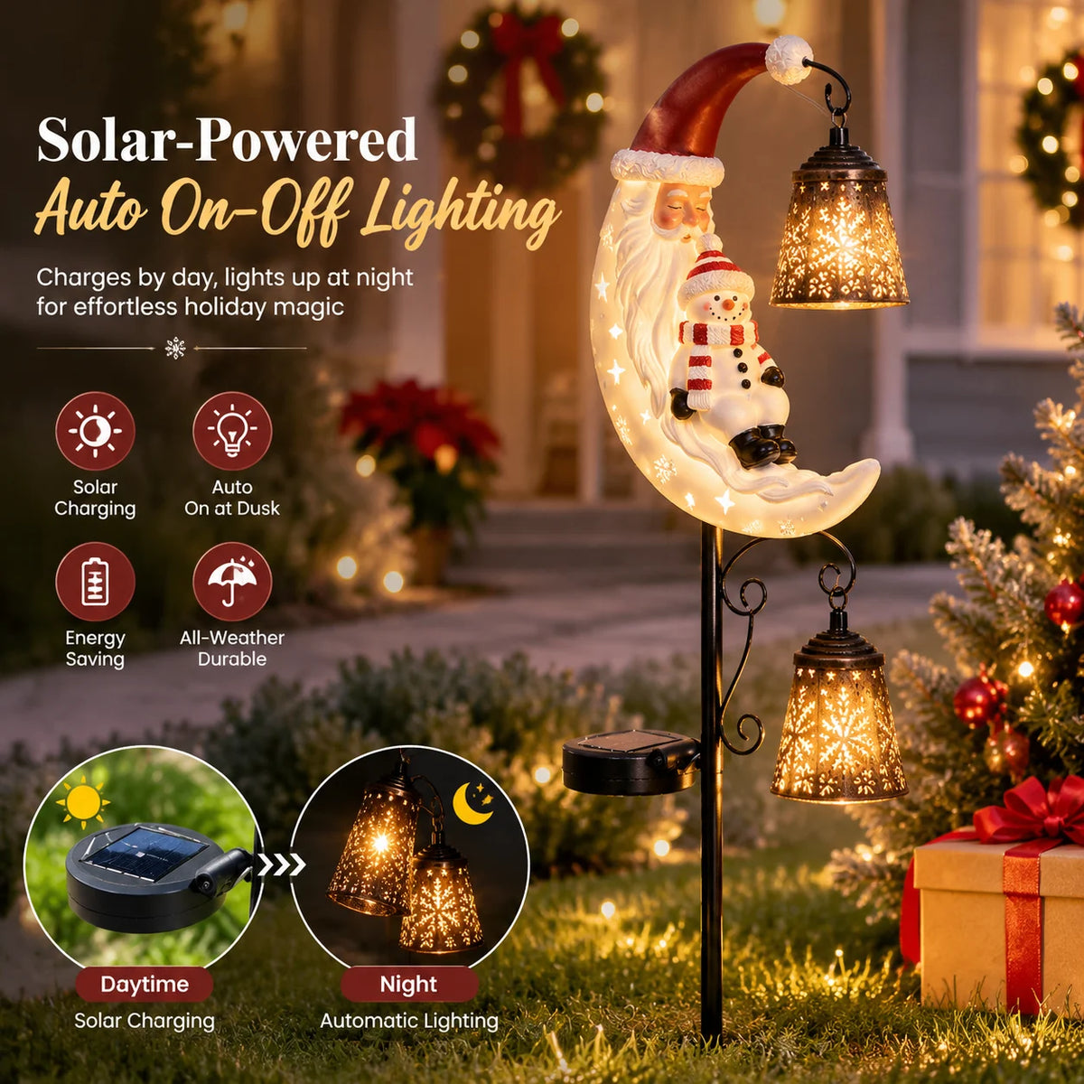 🔥Last Day 69% OFF🔔 Christmas Moon Solar Stake Light