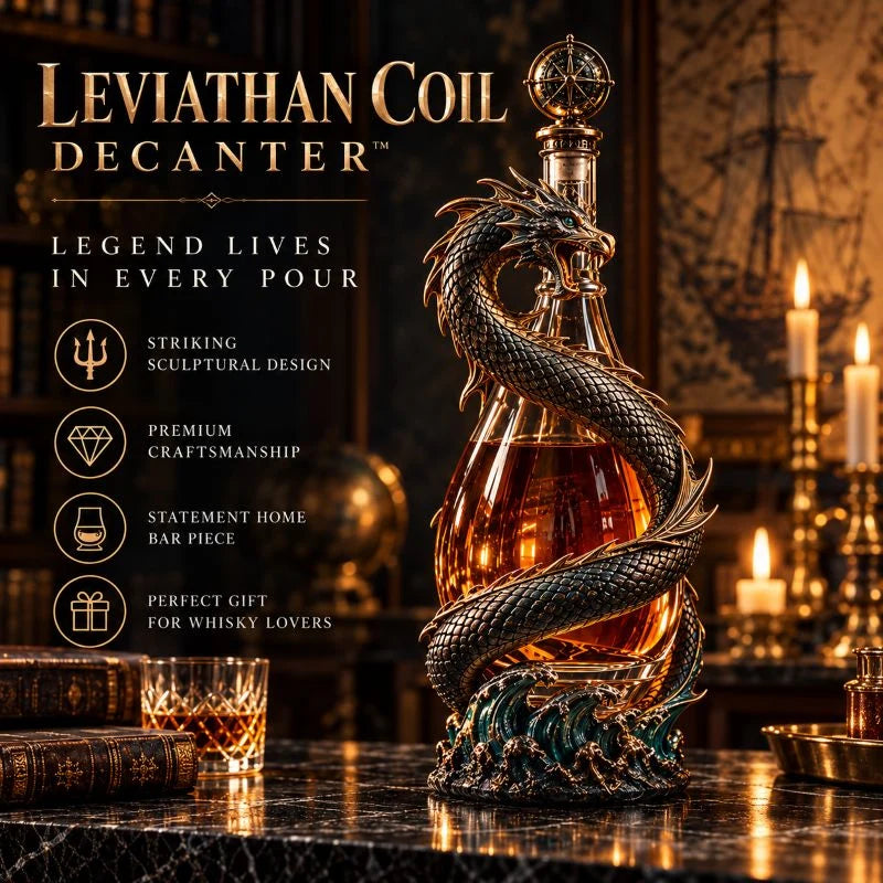 🐉 Golden Dragon Whiskey Bottle – Sculpted Dragon Design with Compass Stopper
