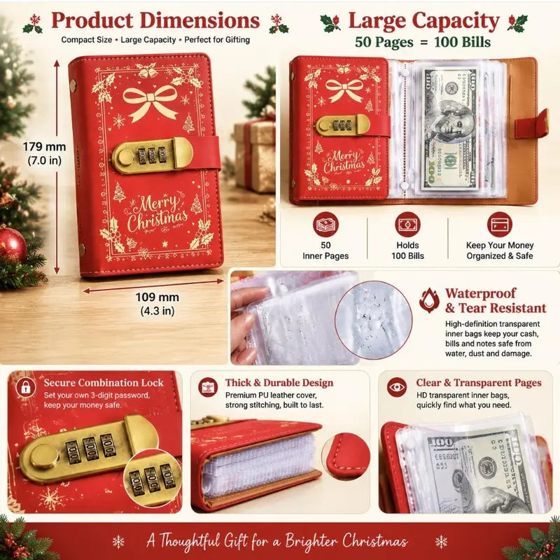 💰 A6 Savings Binder with Password Lock — Keep Your Money Organized & Secure