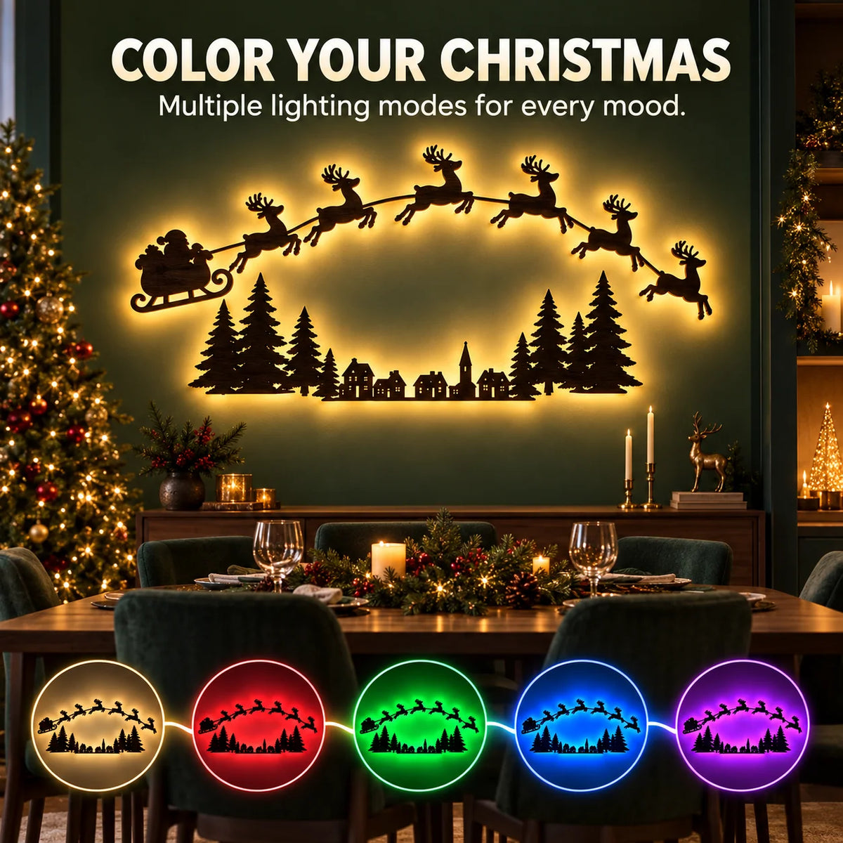 🎄🌟 Christmas LED Wall Décor — Light Up Your Holiday Magic!