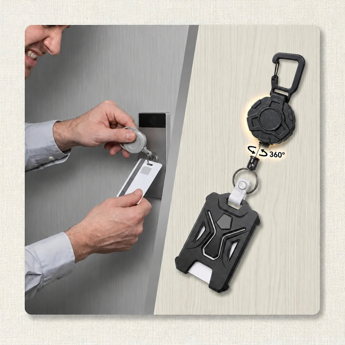 Retractable Badge Holder with Carabiner Clip