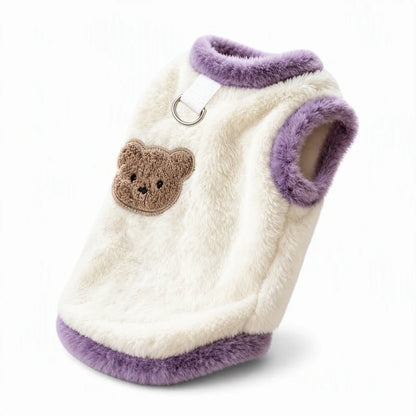 📢📢 50% OFF🐶Cozy Winter Pet Vest – Soft Plush with Adorable Bear Embroidery