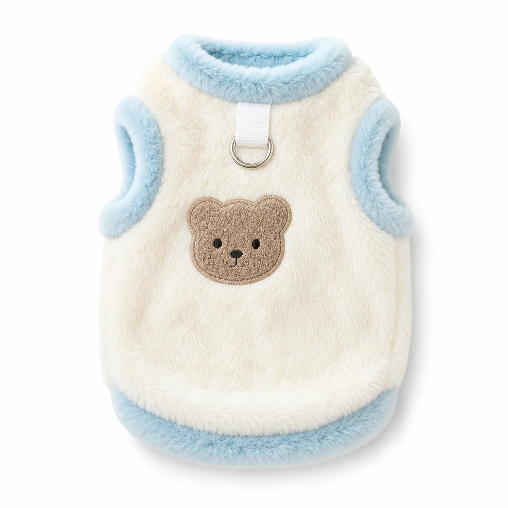📢📢 50% OFF🐶Cozy Winter Pet Vest – Soft Plush with Adorable Bear Embroidery