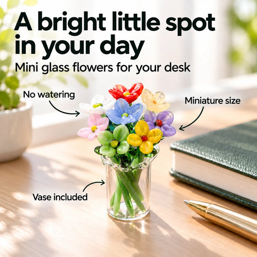 ⏰ Last Day 60% Off 🌸 Mini Glass Flower Bouquet
