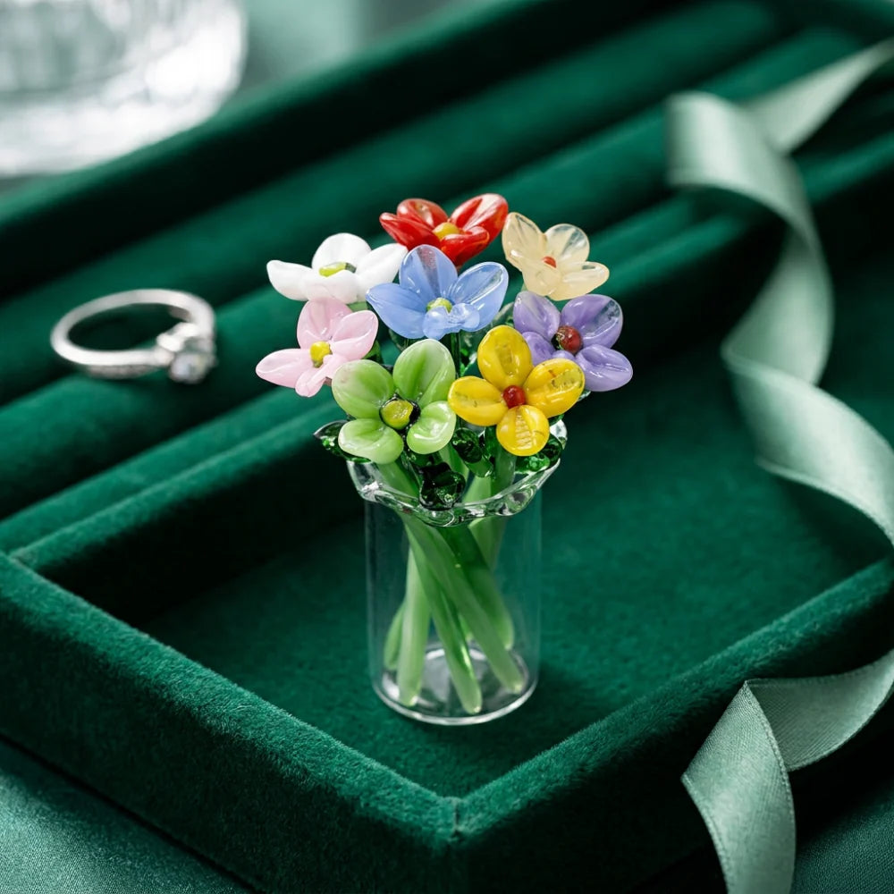 ⏰ Last Day 60% Off 🌸 Mini Glass Flower Bouquet