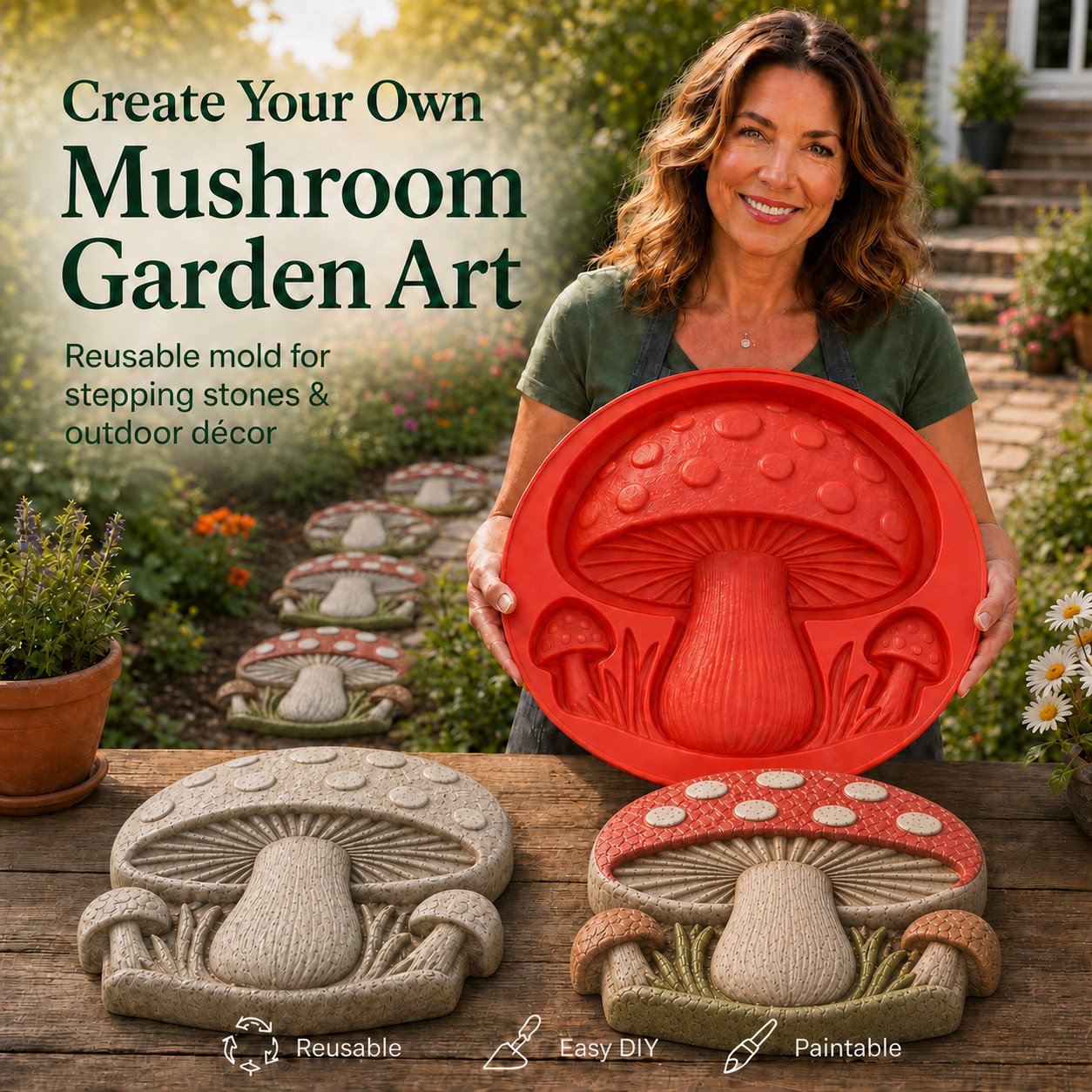 💥 LAST DAY 49% OFF💥🌻 Reusable Sunflower Stepping Stone Mold