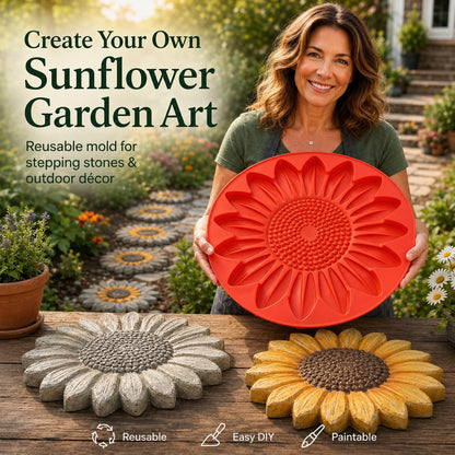 💥 LAST DAY 49% OFF💥🌻 Reusable Sunflower Stepping Stone Mold