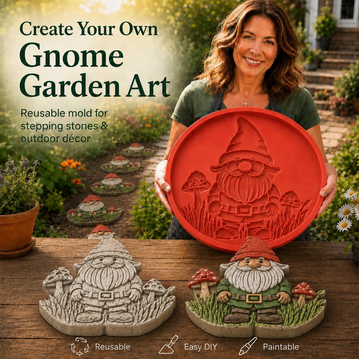 💥 LAST DAY 49% OFF💥🌻 Reusable Sunflower Stepping Stone Mold