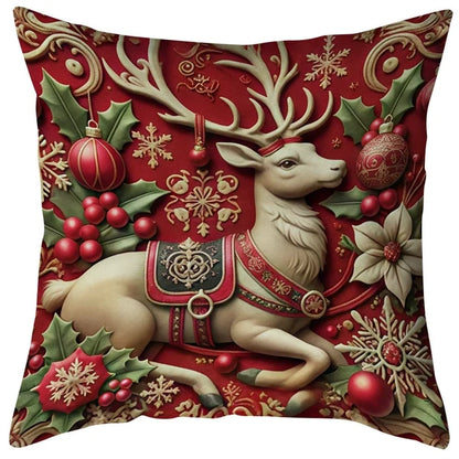 🎅 Christmas Best Seller❤️ Festive Red Pillow Cover — Add Holiday Cheer to Your Home