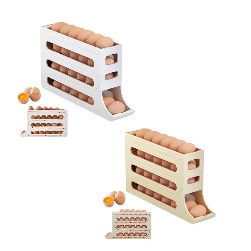 Egg Holder for Fridge, Eggs Dispenser Auto Rolling