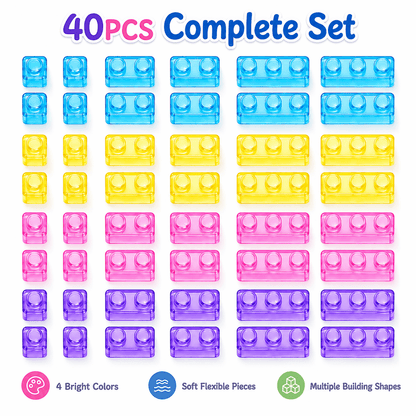 Squishy Building Blocks 40PCS Stress Relief Set