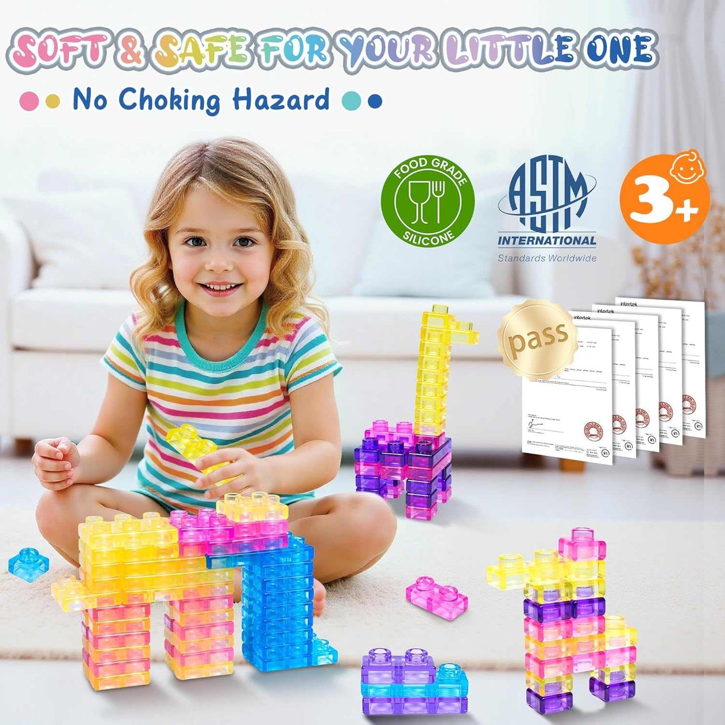 Squishy Building Blocks 40PCS Stress Relief Set