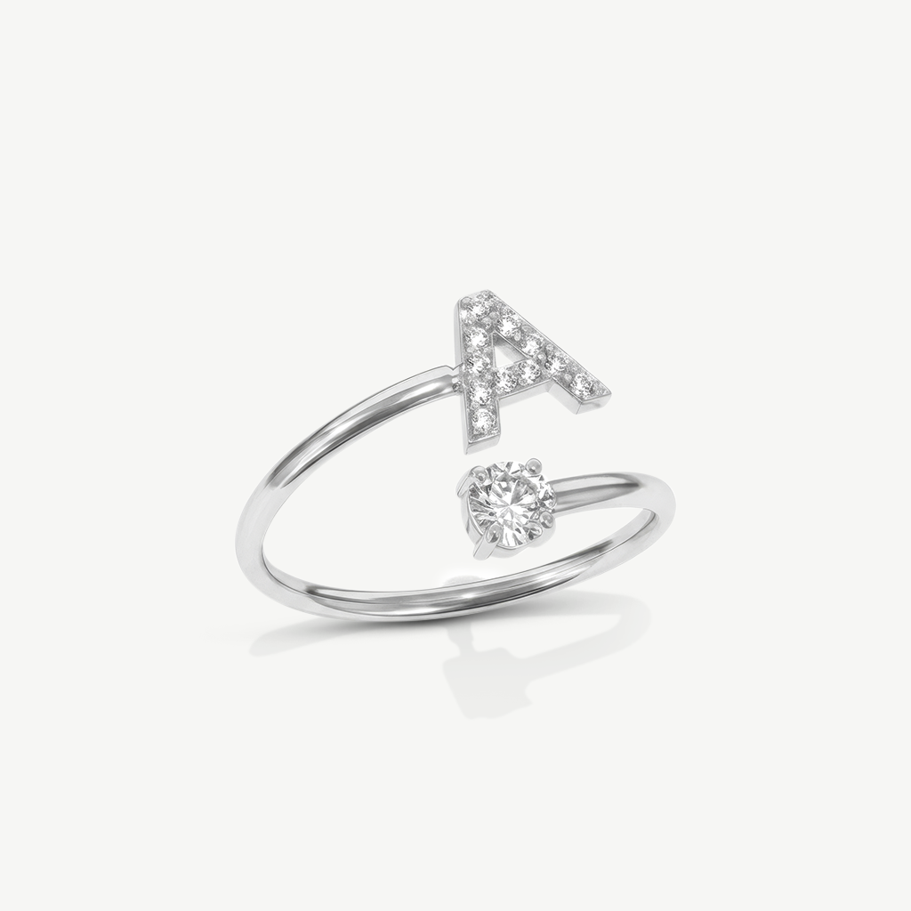 💍 Elegant Adjustable Initial Ring – A Meaningful Gift for Her
